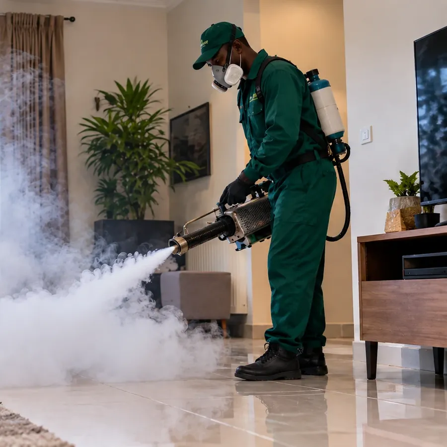 Jopestkil pest control technician treating a property in Naivasha