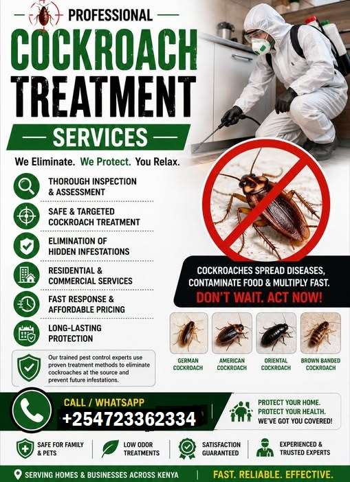 cockroaches control services in Nairobi Kenya exterminator